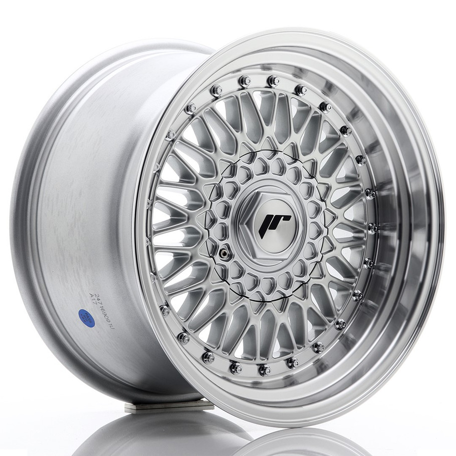 JR Wheels JR9 16x9 ET20 4x100/108 Silver w/Machined Lip+Silver Rivets www.srbpower.com