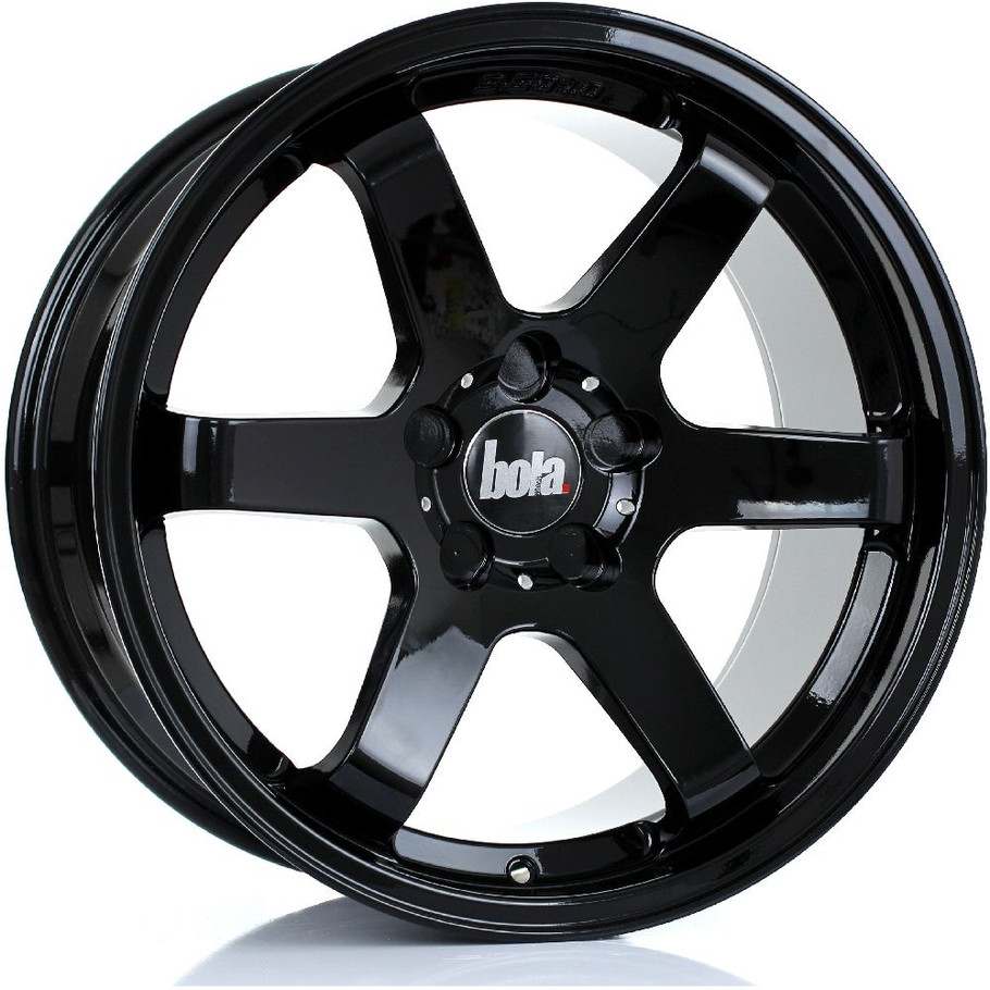 BOLA B1 18x9.5 5x110 GLOSS BLACK Custom Offset: ET35 TO ET45 www.srbpower.com