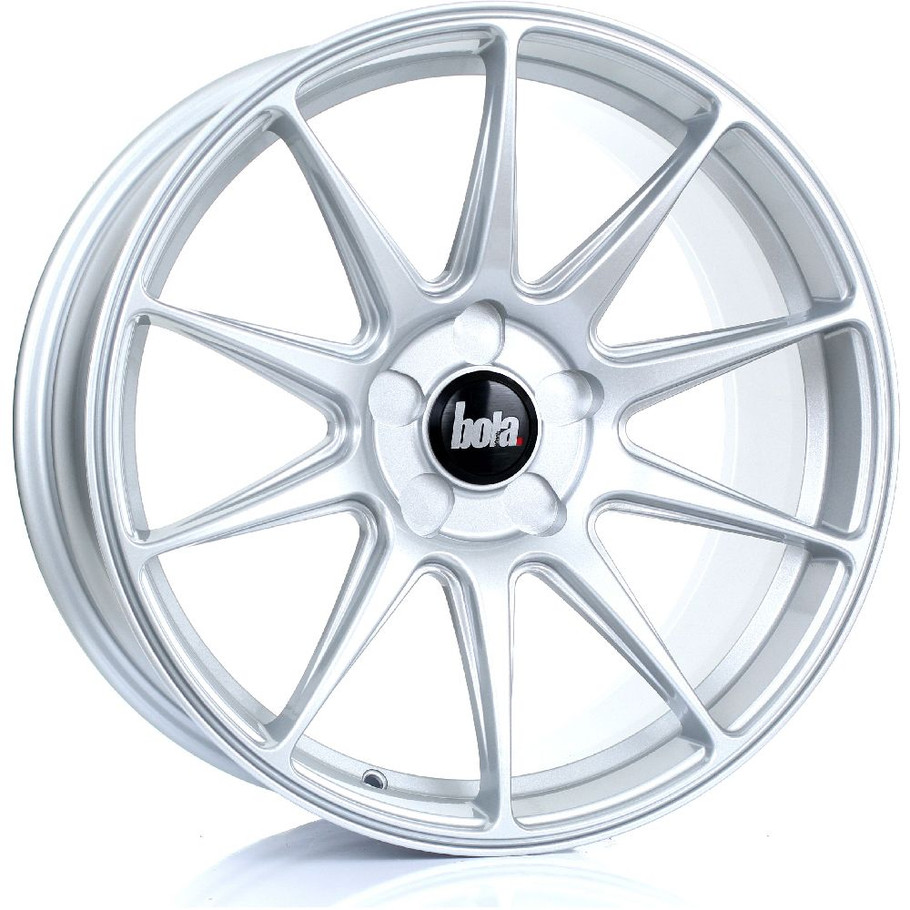 BOLA B15 18x8.5 5x112 CRYSTAL SILVER Custom Offset: ET35 TO ET45 www.srbpower.com