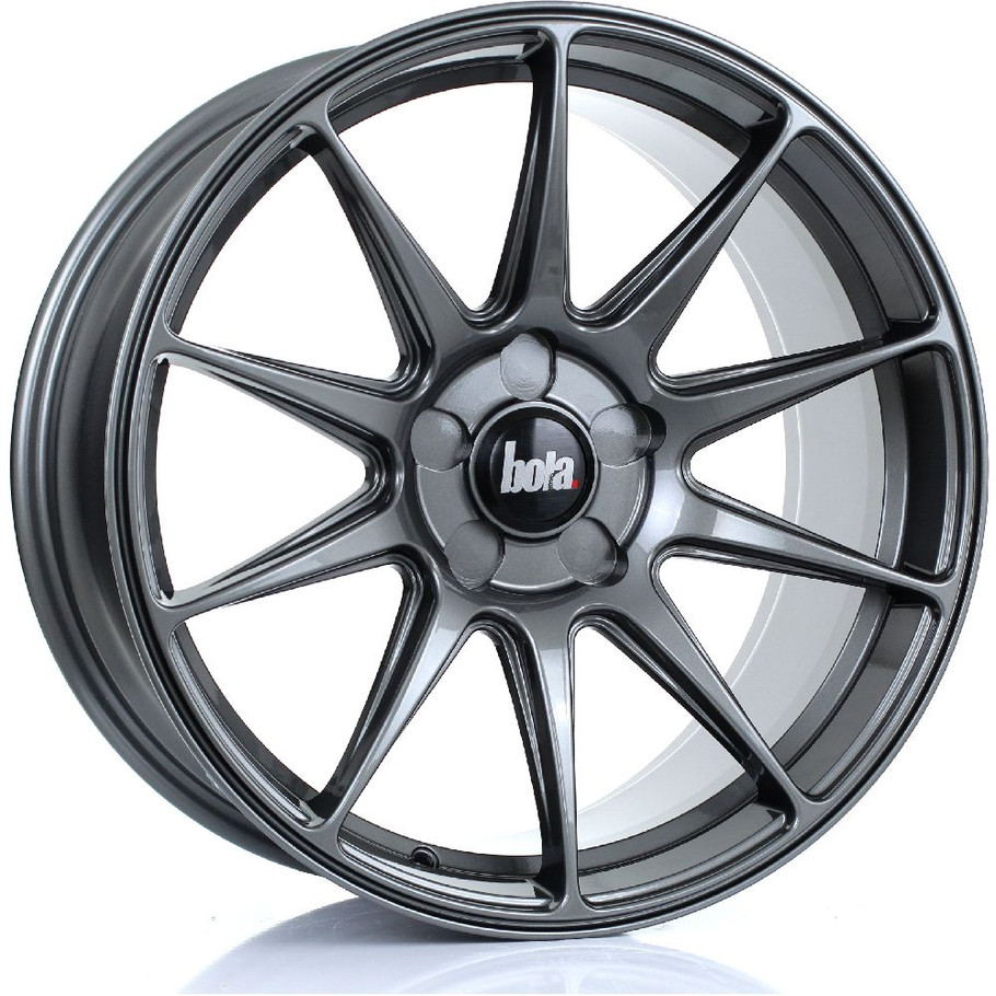 BOLA B15 18x8.5 5x112 GLOSS GUNMETAL Custom Offset: ET35 TO ET45 www.srbpower.com