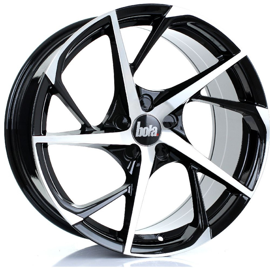 BOLA B18 19x9.5 5x110 BLACK POLISHED FACE Custom Offset: ET25 TO ET45 www.srbpower.com