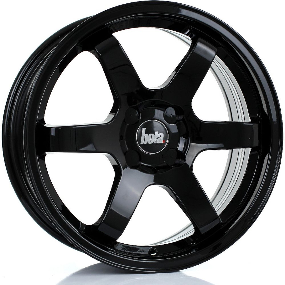 BOLA B1R 17x7.5 4x108 GLOSS BLACK Custom Offset: ET40 TO ET45 www.srbpower.com