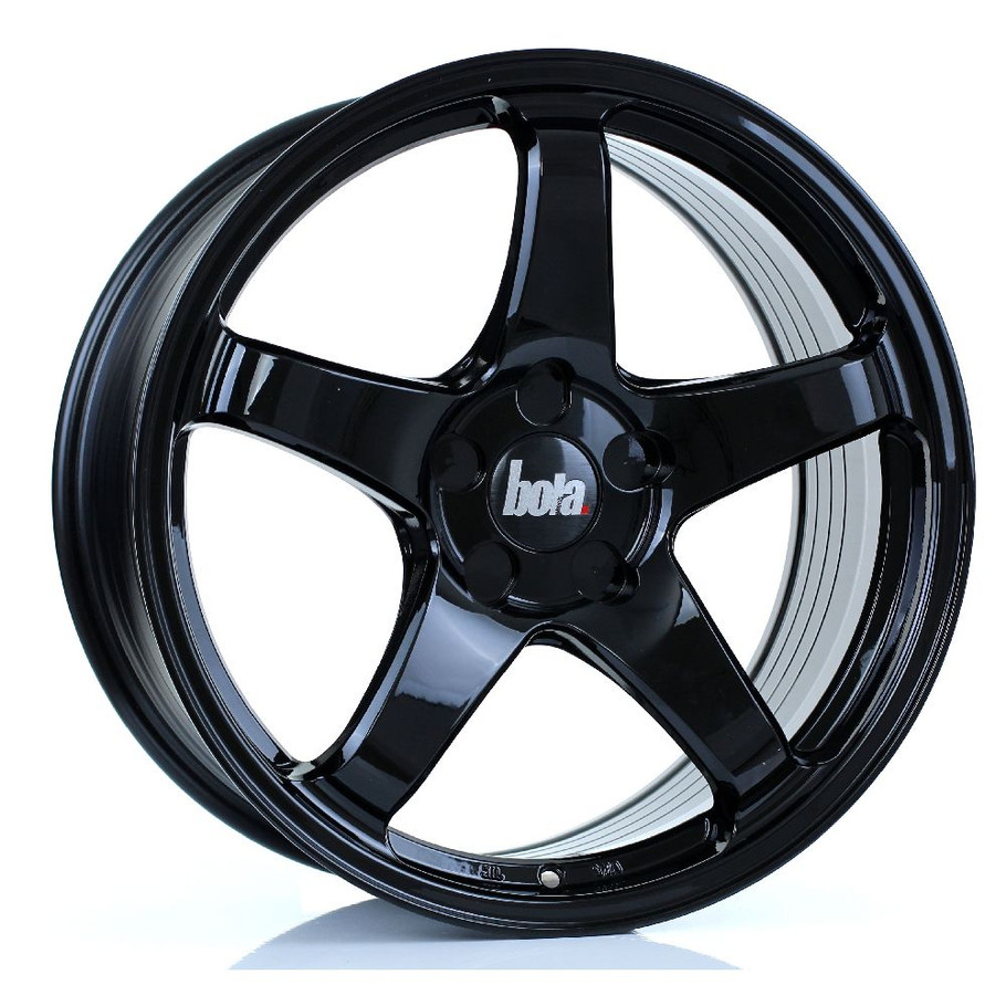 BOLA B2R 18x8.5 5x105 GLOSS BLACK Custom Offset: ET30 TO ET45 www.srbpower.com