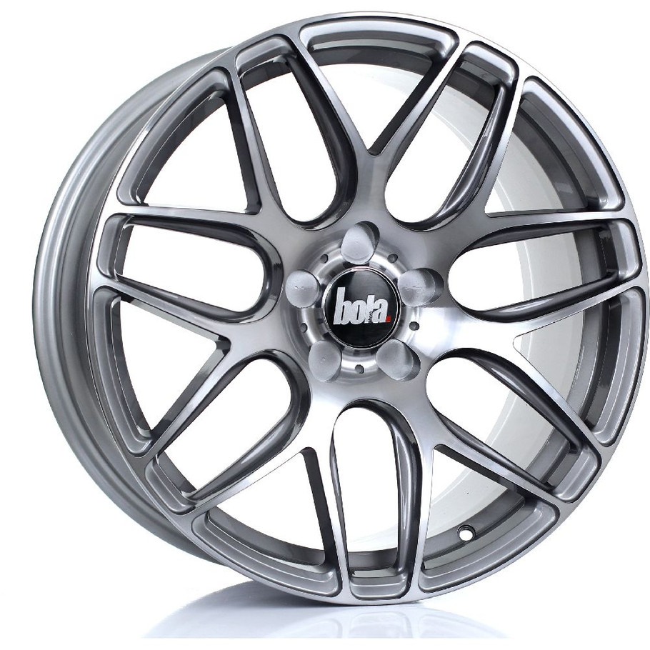 BOLA B8R 18x8.5 5x112 GLOSS TITANIUM Custom Offset: ET25 TO ET45 www.srbpower.com