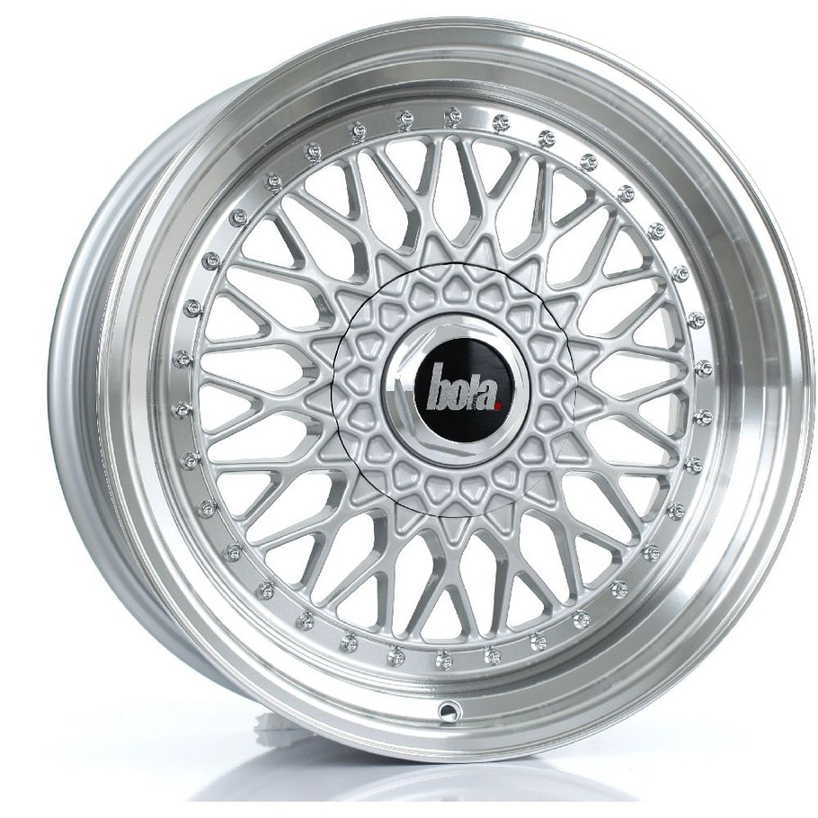 BOLA TX09 18x8.5 4x108 SILVER POLISHED LIP Custom Offset: ET20 TO ET38 www.srbpower.com