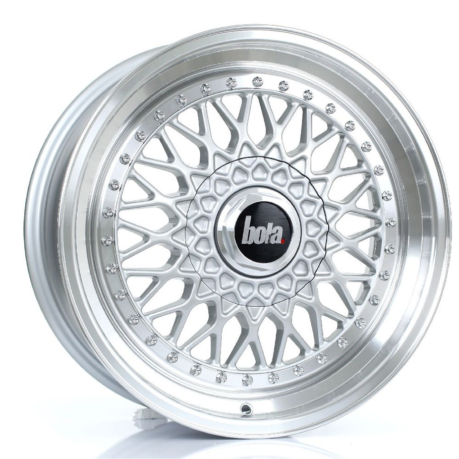 BOLA TX09 17x7.5 5x100 SILVER POLISHED LIP Custom Offset: ET20 TO ET38 www.srbpower.com