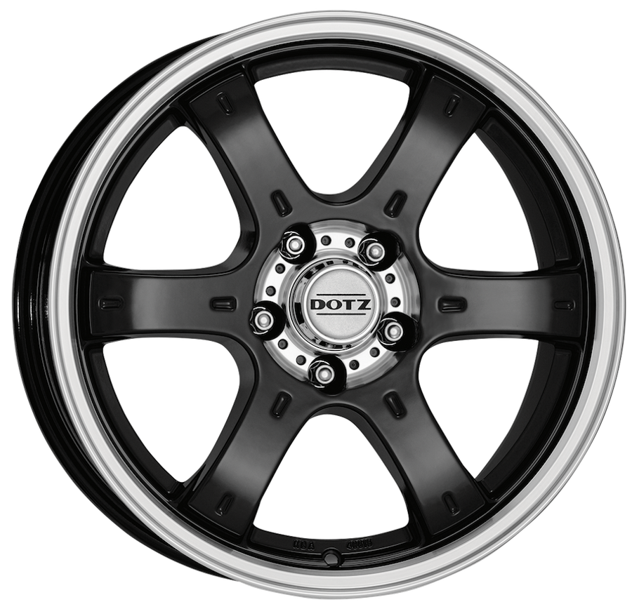 DRC Rapide 18x8 ET45 5x108 Gloss Black / Polished Lip