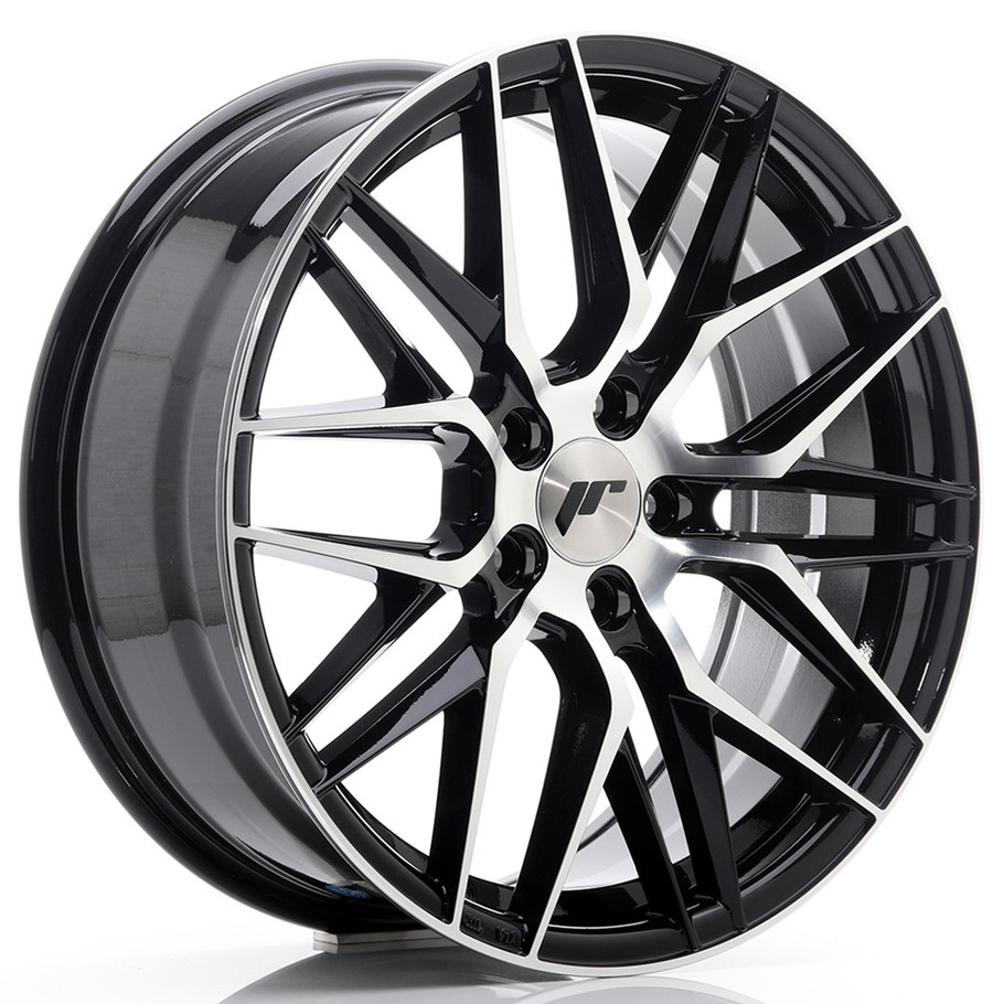 JR Wheels JR28 18x7.5 ET40 5x112 Gloss Black Machined Face www.srbpower.com