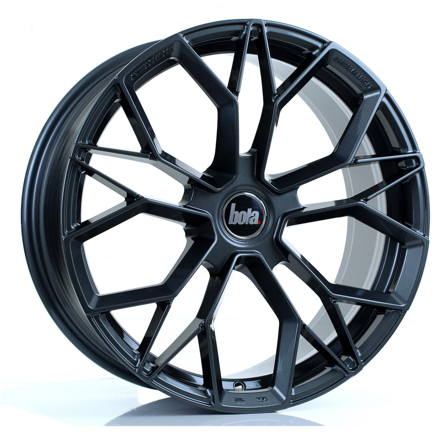 Bola FLF 19x8.5 5x108 Gloss Gunmetal CUSTOM OFFSET: ET42 TO 50 www.srbpower.com