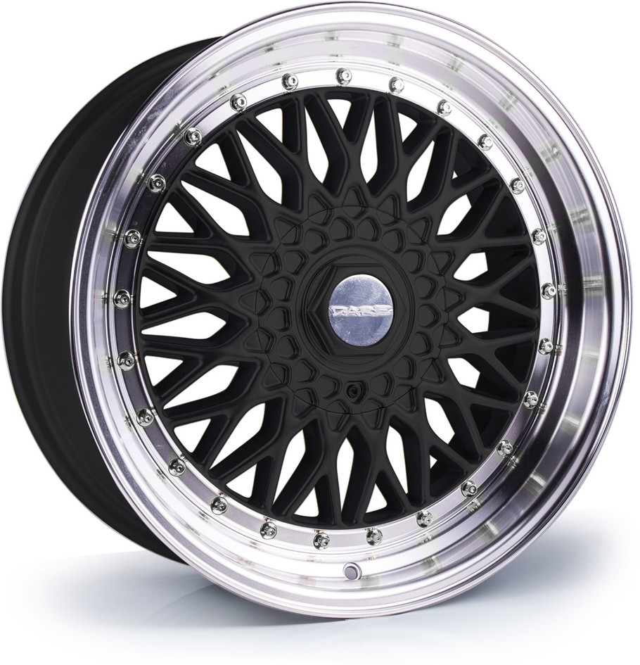 Dare DRRS 18 inch 5x112 / 5x114.3 Gloss Black Polished / Chrome Rivets www.srbpower.com