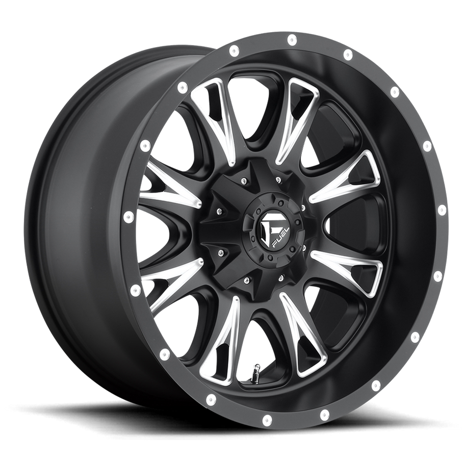 Fuel D513 THROTTLE 20x10 ET-12 6x135/139.7 106.10mm MATTE BLACK MILLED (Load Rated 1134kg)