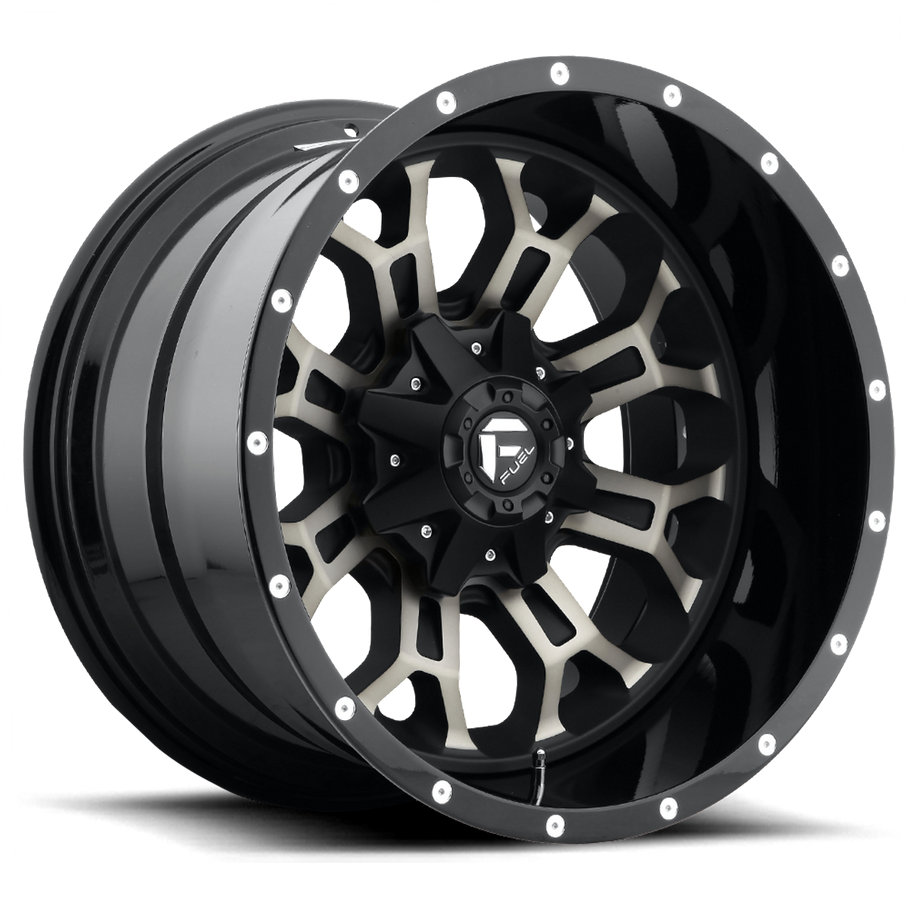 Fuel D561 CRUSH 18x9 ET-12 5x114.3/127 78.10mm GLOSS MACHINED DOUBLE DARK TINT (Load Rated 1134kg)