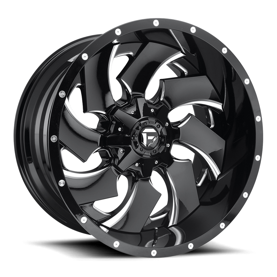 Fuel D574 CLEAVER 20x10 ET-18 8x165.1 125.10mm GLOSS BLACK MILLED (Load Rated 1678kg)