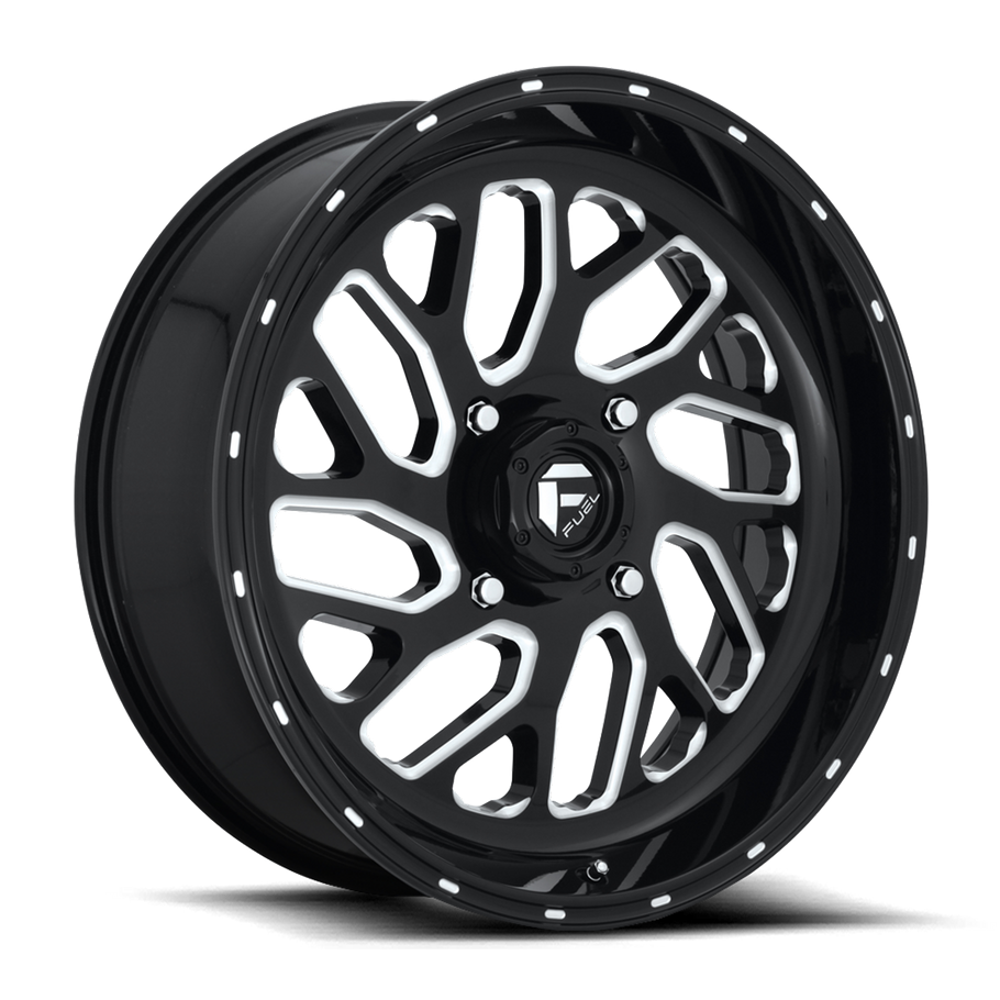 Fuel D581 TRITON 20x7 ET13 4x137 110.10mm GLOSS BLACK MILLED (Load Rated 454kg)