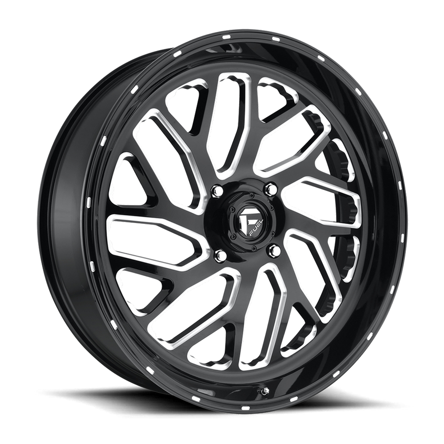 Fuel D581 TRITON 24x7 ET13 4x137 110.10mm GLOSS BLACK MILLED (Load Rated 454kg)