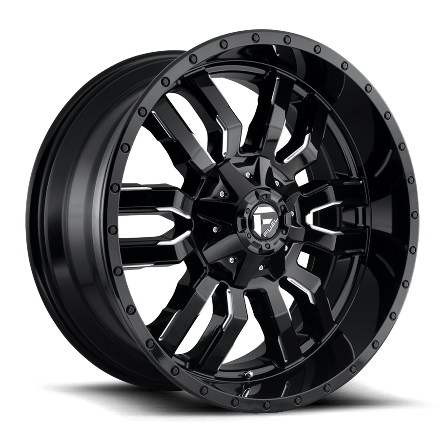 Fuel D595 SLEDGE 20x9 ET01 6x135/139.7 106.10mm GLOSS BLACK MILLED (Load Rated 1134kg)