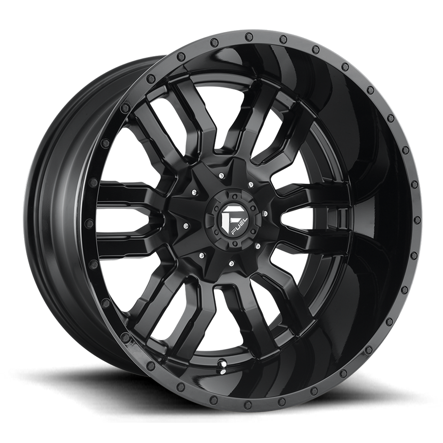 Fuel D596 SLEDGE 20x10 ET-19 6x135/139.7 106.10mm MATTE BLACK GLOSS BLACK LIP (Load Rated 1134kg)