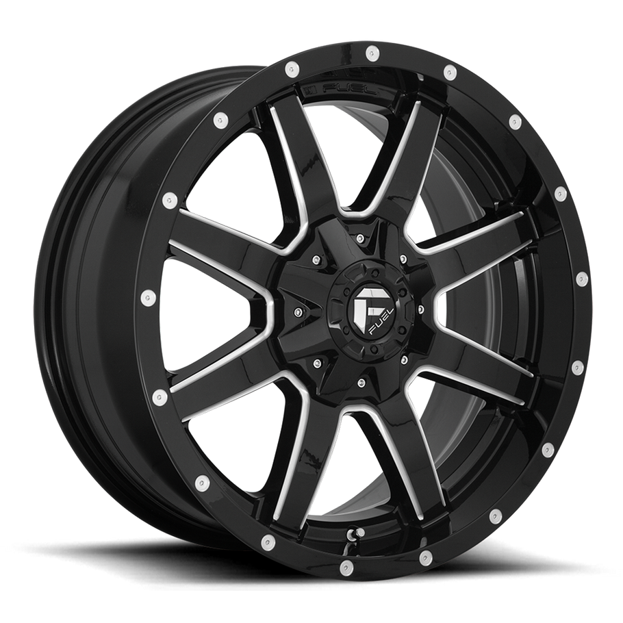 Fuel D610 MAVERICK 20x9 ET20 6x120/139.7 78.10mm GLOSS BLACK MILLED (Load Rated 1134kg)