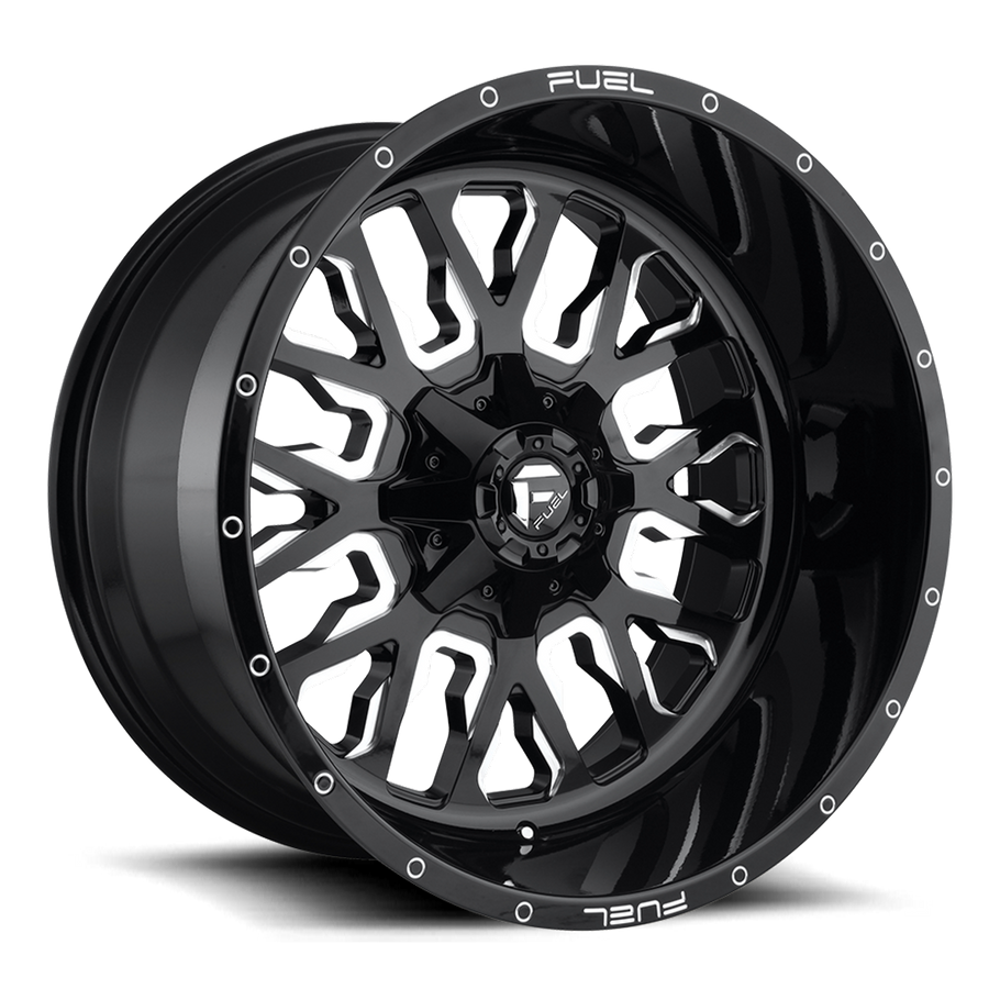 Fuel D611 STROKE 20x9 ET01 6x135/139.7 106.10mm GLOSS BLACK MILLED (Load Rated 1134kg)