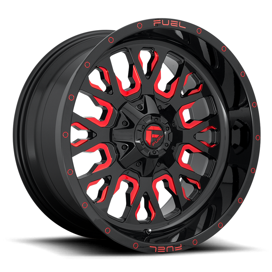 Fuel D612 STROKE 17x9 ET-12 5x114.3/127 78.10mm GLOSS BLACK RED TINTED CLEAR (Load Rated 1134kg)