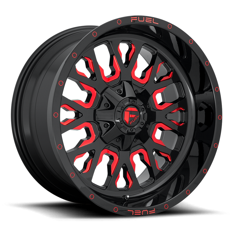 Fuel D612 STROKE 20x10 ET-18 5x114.3/127 78.10mm GLOSS BLACK RED TINTED CLEAR (Load Rated 1134kg)