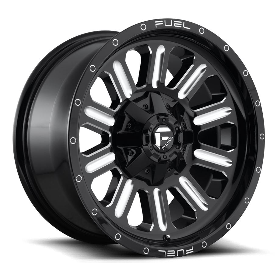 Fuel D620 HARDLINE 15x8 ET-18 5x139.7 108.00mm GLOSS BLACK MILLED (Load Rated 816kg)