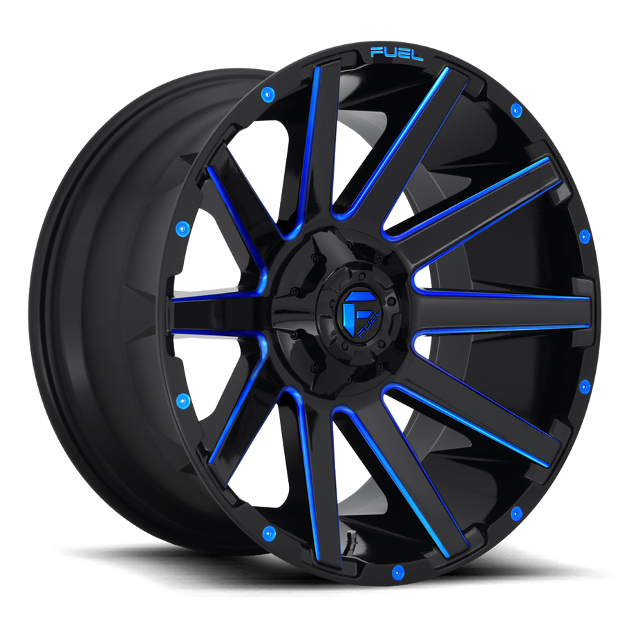 Fuel D644 CONTRA 20x10 ET-19 6x135/139.7 106.10mm GLOSS BLACK BLUE TINTED CLEAR (Load Rated 1134kg)