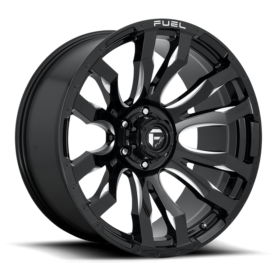 Fuel D673 BLITZ 18x9 ET20 8x180 124.20mm GLOSS BLACK MILLED (Load Rated 1678kg)