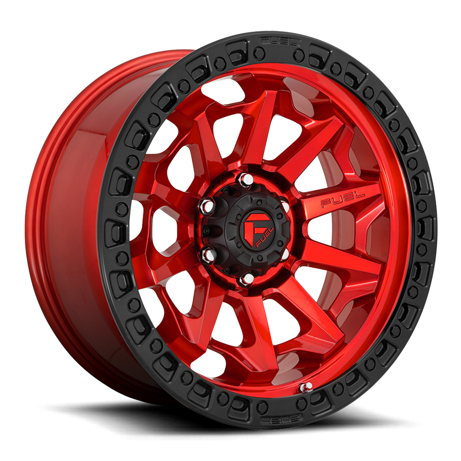Fuel D695 COVERT 17x9 ET-12 6x135 87.10mm CANDY RED BLACK BEAD RING (Load Rated 1134kg)