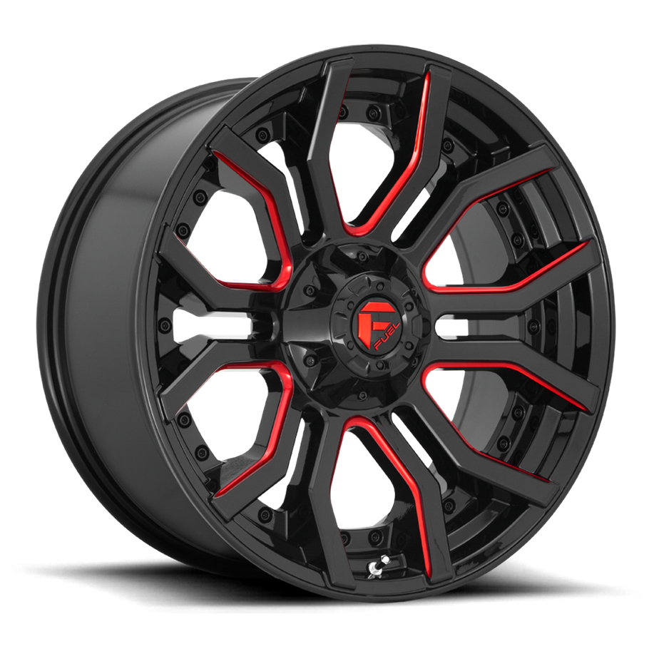 Fuel D712 RAGE 20x10 ET-18 6x135/139.7 106.10mm GLOSS BLACK RED TINTED CLEAR (Load Rated 1134kg)