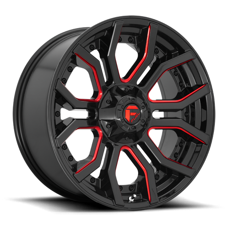 Fuel D712 RAGE 20x9 ET01 5x127/139.7 87.10mm GLOSS BLACK RED TINTED CLEAR (Load Rated 1134kg)