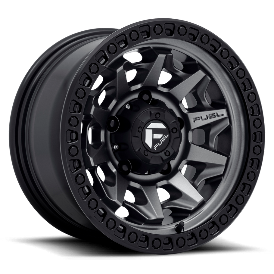 Fuel D716 COVERT 15x8 ET-19 6x139.7 108.00mm MATTE GUN METAL BLACK BEAD RING (Load Rated 1134kg)