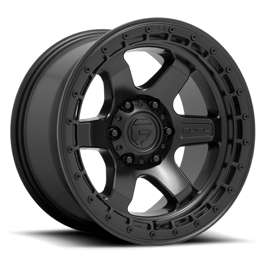 Fuel D750 BLOCK 17x9 ET01 6x114.3 66.06mm MATTE BLACK W/ BLACK RING (Load Rated 1134kg)