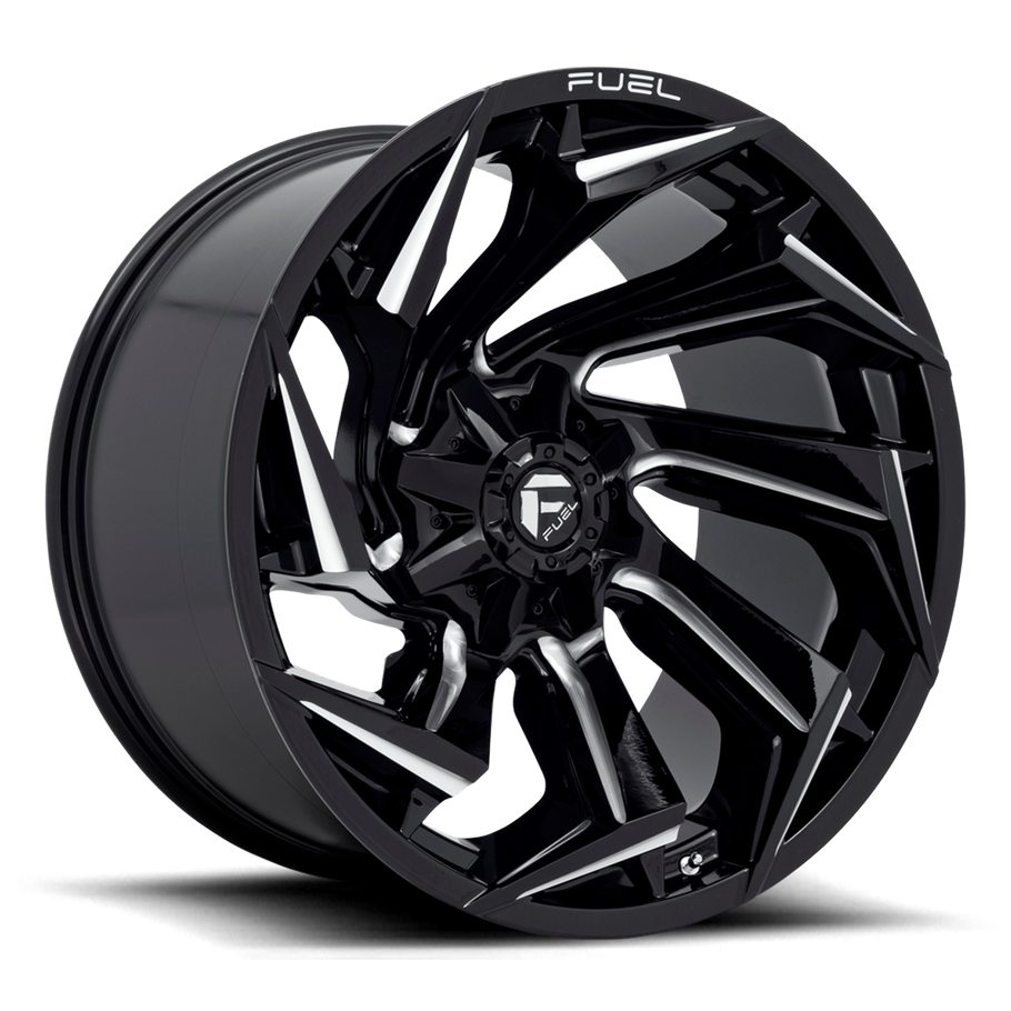 Fuel D753 REACTION 22x12 ET-44 6x135/139.7 106.10mm GLOSS BLACK MILLED (Load Rated 1134kg)