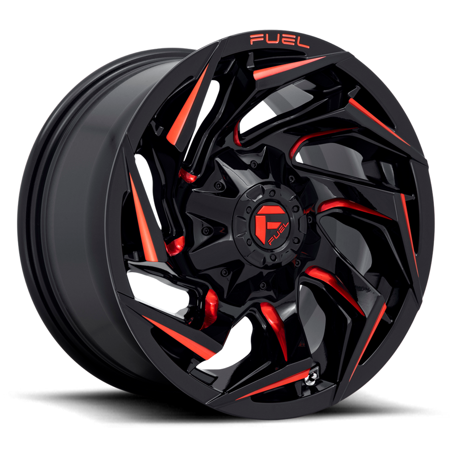 Fuel D755 REACTION 17x9 ET-12 5x139.7/150 110.10mm GLOSS BLACK MILLED W/ RED TINT (Load Rated 1134kg)