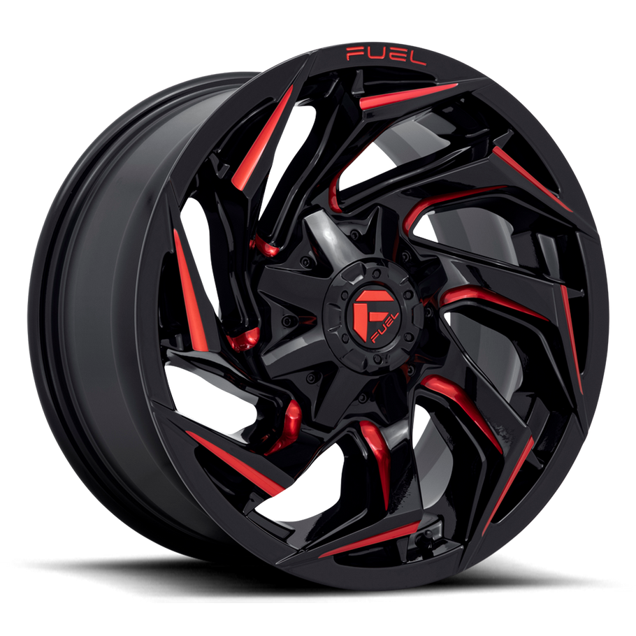 Fuel D755 REACTION 18x9 ET-12 5x139.7/150 110.10mm GLOSS BLACK MILLED W/ RED TINT (Load Rated 1134kg)