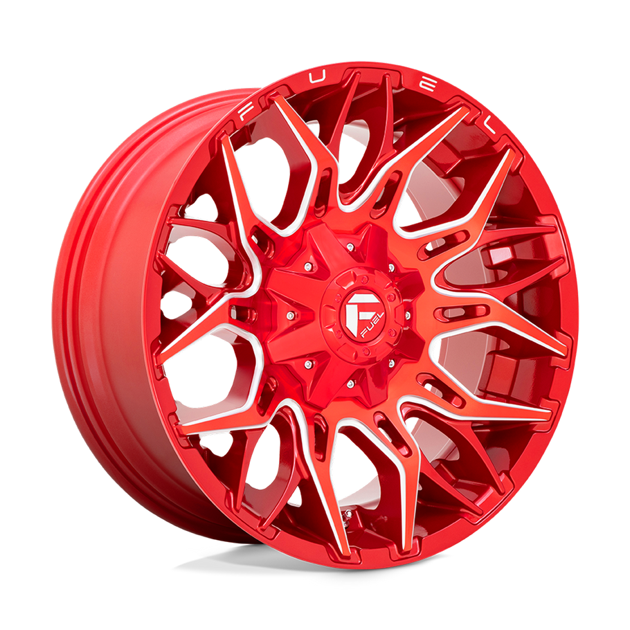 Fuel D771 TWITCH 22x12 ET-44 8x180 124.20mm CANDY RED MILLED (Load Rated 1678kg)