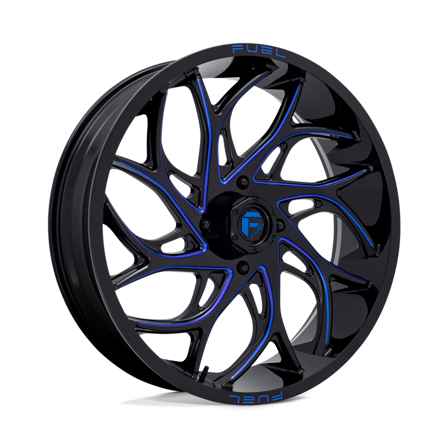 Fuel D778 RUNNER UTV 24x7 ET13 4x156 132.00mm GLOSS BLACK MILLED CANDY BLUE (Load Rated 454kg)