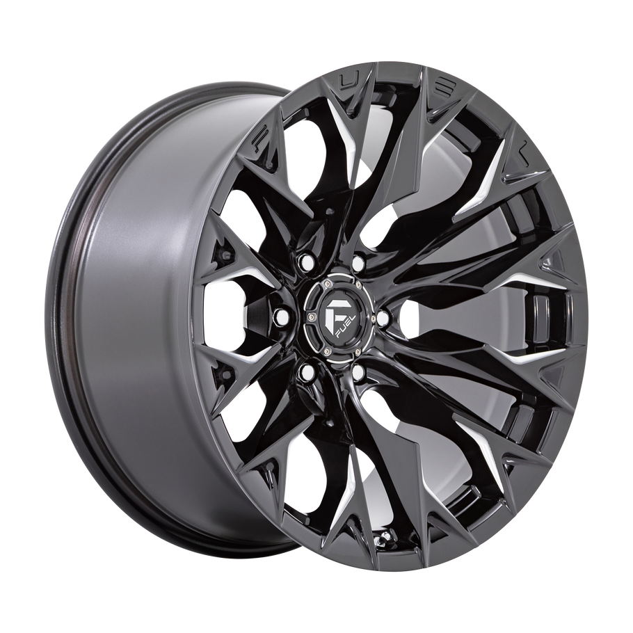 Fuel D803 FLAME 20x12 ET-44 5x127 71.50mm GLOSS BLACK MILLED (Load Rated 1134kg)