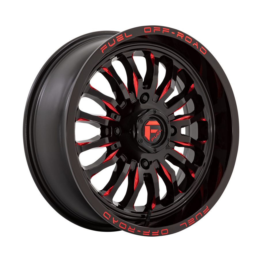 Fuel D822 ARC UTV 22x7 ET13 4x137 110.10mm GLOSS BLACK MILLED RED (Load Rated 454kg)