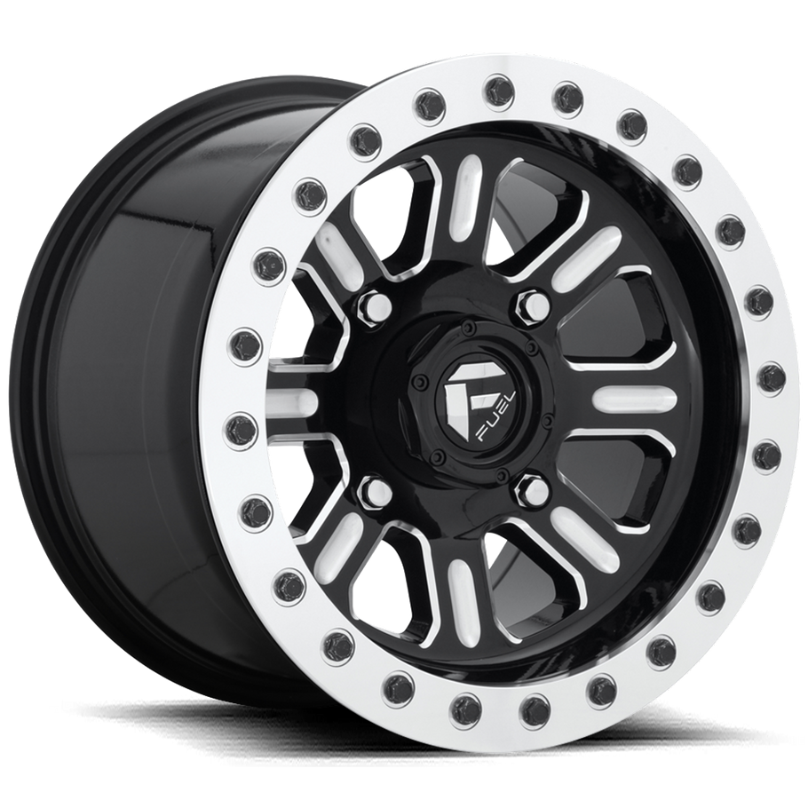 Fuel D910 HARDLINE BEADLOCK 15x10 ET25 4x137 110.10mm GLOSS BLACK MILLED (Load Rated 454kg)