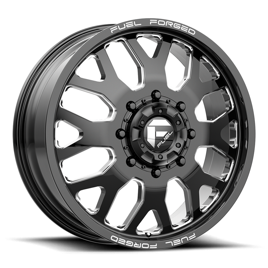 Fuel DE19 FF19D 24x12 ET-50 8x170 125.10mm GLOSS BLACK MILLED (Load Rated 1678kg)