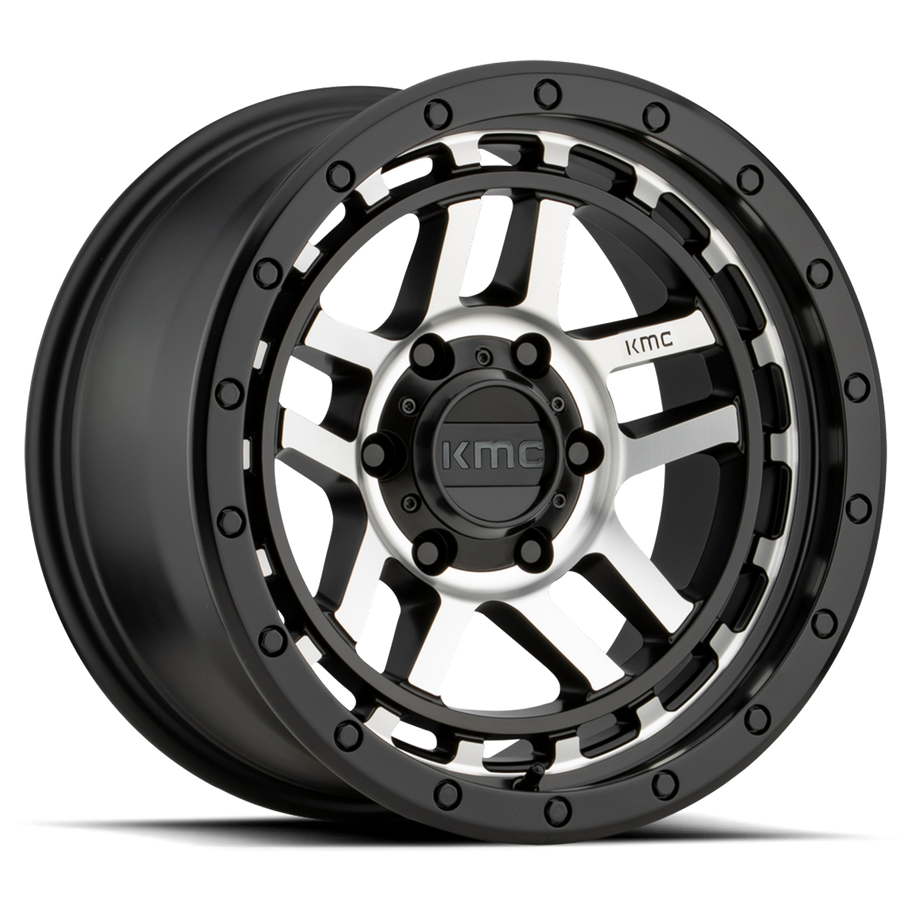 KMC KM540 RECON 17x9 ET-12 5x127 78.10mm SATIN BLACK MACHINED (Load Rated 1134kg)