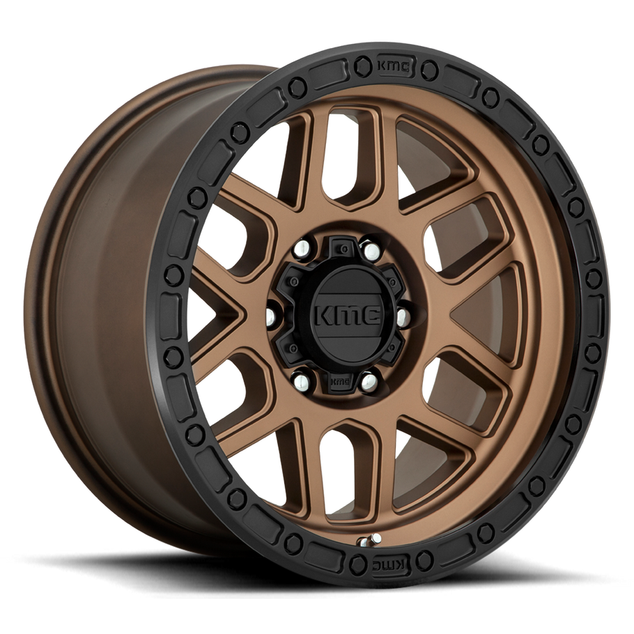 KMC KM544 MESA 17x8.5 ET0 5x127 71.50mm MATTE BRONZE W/ BLACK LIP (Load Rated 1134kg)