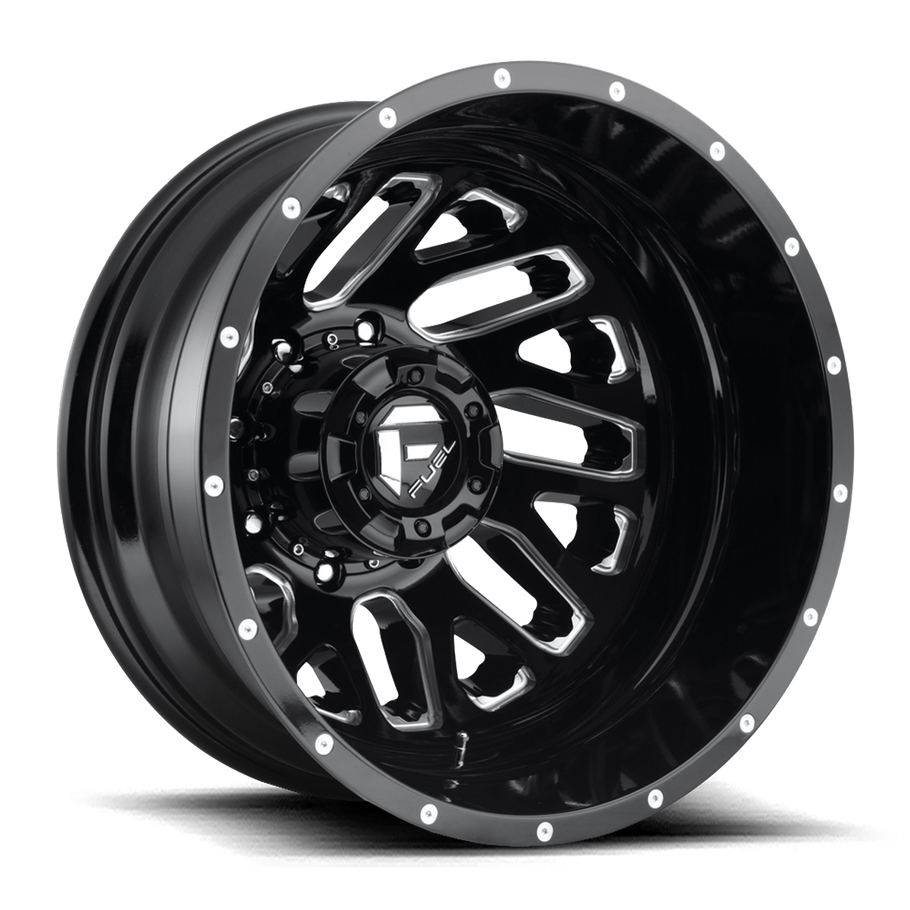 Fuel D581 TRITON 22x8.25 ET-265 8x165.1 121.50mm GLOSS BLACK MILLED (Load Rated 1134kg)