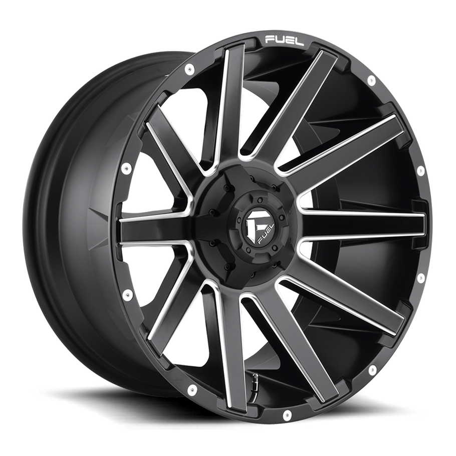 Fuel D616 CONTRA 20x10 ET-18 8x170 125.10mm MATTE BLACK MILLED (Load Rated 1678kg)