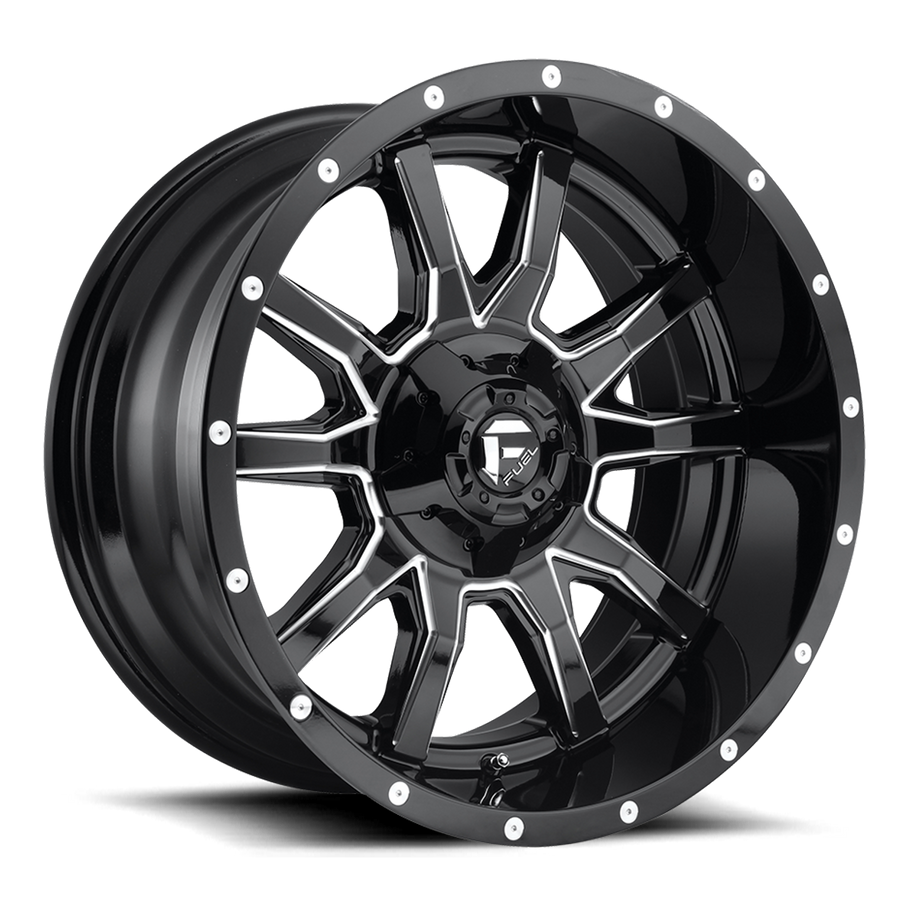 Fuel D627 VANDAL 20x9 ET01 8x170 125.10mm GLOSS BLACK MILLED (Load Rated 1678kg)