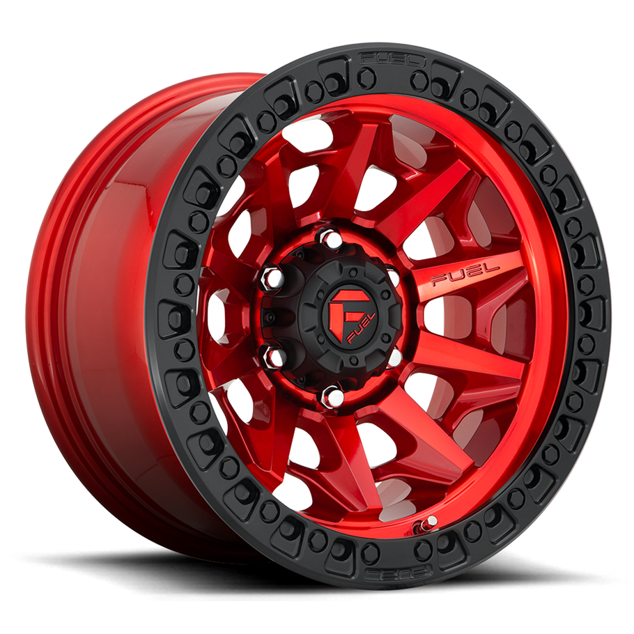 Fuel D695 COVERT 17x9 ET01 8x170 125.10mm CANDY RED BLACK BEAD RING (Load Rated 1678kg)