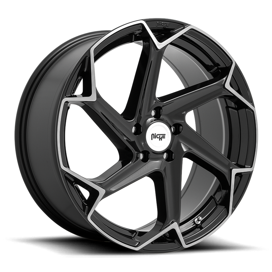 Niche M255 FLASH 20x9 ET35 5x114.3 72.56mm GLOSS BLACK BRUSHED (Load Rated 816kg)