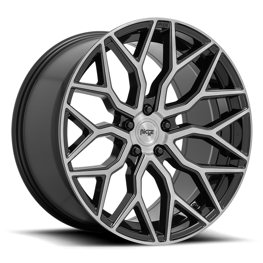 Niche M262 MAZZANTI 19x9.5 ET25 5x114.3 72.56mm GLOSS BLACK BRUSHED FACE (Load Rated 816kg)